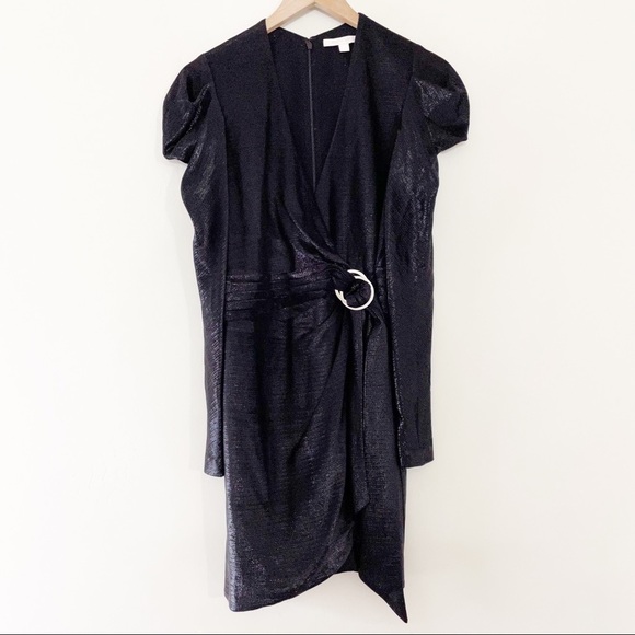 Jonathan Simkhai Metallic V-neck Belted Wrap Mini Dress - Picture 6 of 16